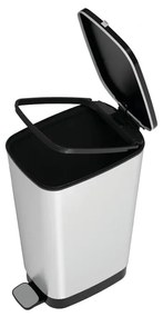 Plastikowy kosz na śmieci z pedałem w kolorze srebra 45 l Chic Bin – KIS
