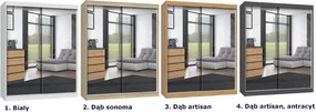 Nowoczesna garderoba z lustrami 160 cm dąb sonoma - Stoflis 8X