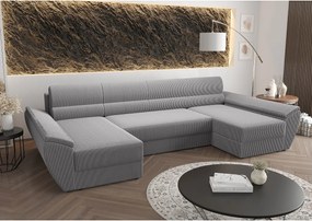 BEDANTE narożnik REBIU4 Poso 110 szary z funkcją spania sofa w kształcie litery L z pojemnikiem na pościel