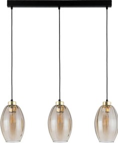LED żyrandol na lince SEBO 3xE27/15W/230V czarny/dymny beż