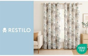 Kremowa/szaroniebieska zasłona 135x250 cm Celesta – Restilo