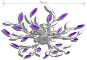 Fioletowa lampa sufitowa z motywem roślinnym - E996 Kadion 3X