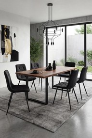 Czarne welurowe krzesło pikowane G9-G68