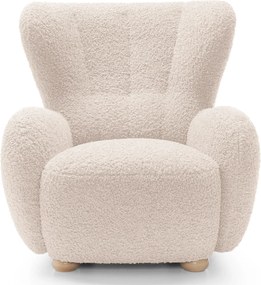 Kremowy skandynawski fotel włochacz K1-N12