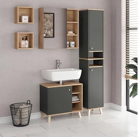 Zestaw mebli łazienkowych antracyt 62x32x54 senyo