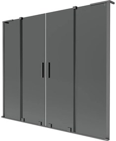 Mexen Velar L Duo parawan nawannowy 2-skrzydłowy rozsuwany 200 x 150 cm, grafit, gun metal - 896-200-003-42-95