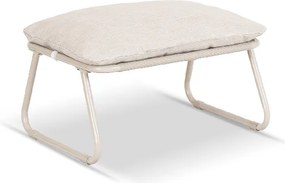 Fotel Ogrodowy KALISTA z Podnóżkiem Beżowy Nowoczesny