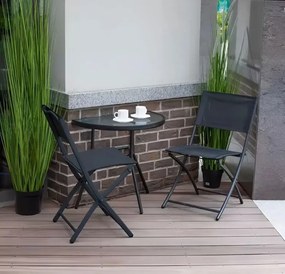 Szklany stolik ogrodowy półokrągły Tulum 090 - na balkon, taras, patio