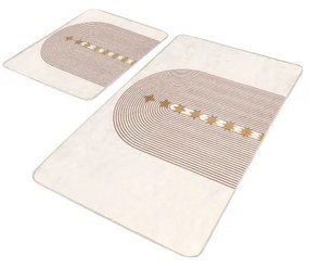 Beżowe aksamitne dywaniki łazienkowe zestaw 2 szt. 60x100 cm – Mila Home