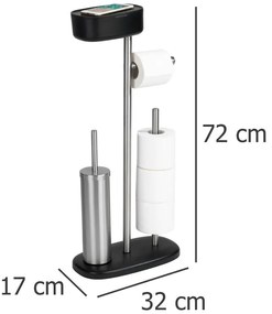 Stojak na papier i szczotkę wc z półką i koszem RIVAZZA, 4w1, WENKO