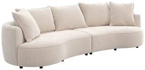 Kanapa 4-osobowa z beżowej tkaniny szenilowej CEPRANO od Maison Céphy