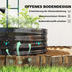 Outsunny Podwyższona grządka z kratką, metalowa donica z rękawicami, doniczka ogrodowa 160 x 90 x 180 cm, ciemnoszara | Aosom PL