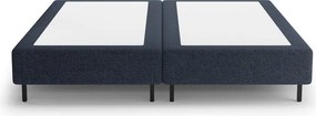 Ciemnoniebieskie tapicerowane łóżko dwuosobowe bez zagłówka 160x200 cm Whale – Micadoni