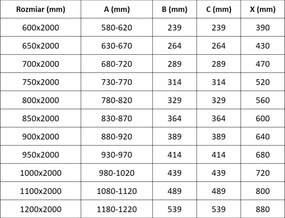 Mexen Exo drzwi prysznicowe składane 60 cm, transparent, chrom - 816-060-000-01-00