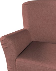 Pokrowiec na fotel Tomelilla wysoki z zakładkami kolor brązowy tkanina strukturalna