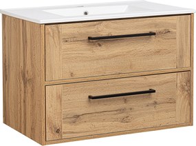 Zestaw Łazienkowy 80cm Szafka z Umywalką Dąb Wotan Vivien