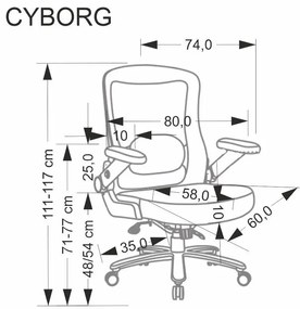 Fotel biurowy CYBORG czarny HALMAR