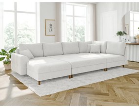 Biały podnóżek z materiału bouclé Ariella – Ropez