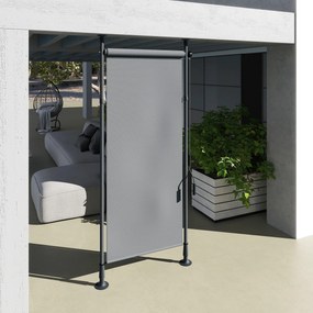 Outsunny Wolnostojąca Markiza, Długość Regulowana, Montaż bez Wiercenia, Rama z Aluminium, 1,2 x 2,2-3,1 m, Ciemnoszary