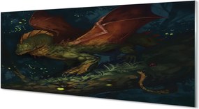 Szklany Panel Leśny Smok w Gęstwinie