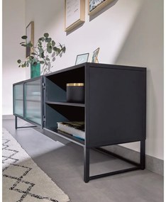 Czarna komoda pod TV Kave Home Trixie