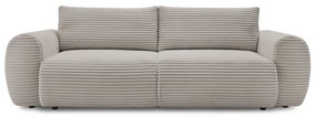 Jasnoszarobeżowa sztruksowa rozkładana sofa 257 cm Lucien – Bobochic Paris