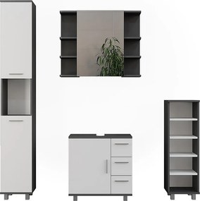 Zestaw mebli łazienkowych antracyt/biały 60.2x33x60.8 ilias