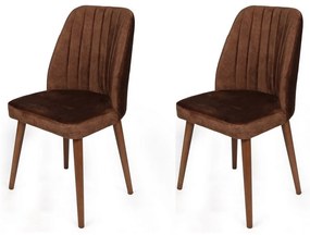 Zestaw krzeseł do jadalni Alfa Brown and Walnut, 2szt.