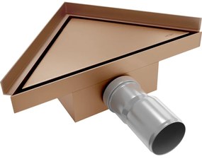 Mexen Flat-T M13 wpust podłogowy trójkątny 20 x 20 cm, miedź szczotkowana - 1C10320