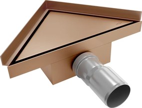 Mexen Flat-T M13 wpust podłogowy trójkątny 20 x 20 cm, miedź szczotkowana - 1C10320