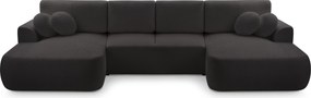 Masseno Narożnik FILO z funkcją spania i pojemnikiem na pościel Narozniki U, Rozkładana sofa - Czarny, CORAL 60
