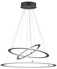 Lampa wisząca szara z LED-em 3-stopniowy ściemniacz 3-światła - TijnDesignerski Oswietlenie wewnetrzne