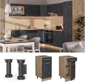 Szafka dolna do kuchni czarny beton 40x60x81.6 r-line