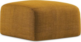 Pufa - z tkaniny strukturalnej - musztardowy - LEILA