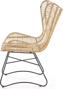 Designerski fotel rattanowy na płozach Indiana