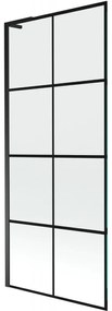 Mexen Next L parawan nawannowy 1-skrzydłowy 80 x 150 cm, czarna kratka, czarny - 895-080-000-03-77-70