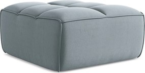 Pufa - z tkaniny welwetowej - jasny niebieski - KALAI