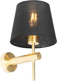 Nowoczesna lampa ścienna mosiądz z czarnym - Pluk