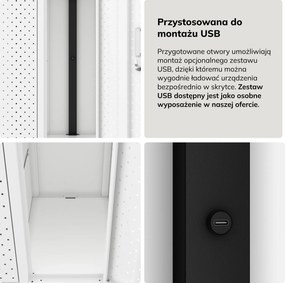 Szafka BHP ubraniowa, skrytkowa, perforowana, 10 skrytek, biała, 1360x1720x450 mm: BARTEK PRO