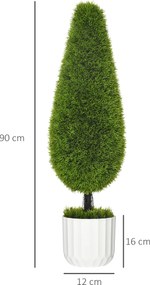 HOMCOM Sztuczna roślina cyprys 2 sztuki 90 cm dekoracyjne drzewka w doniczkach do domu i biura | Aosom PL