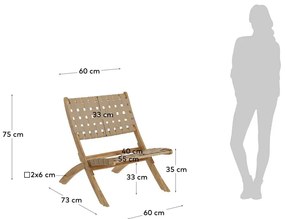 Beżowy drewniany fotel ogrodowy – Kave Home