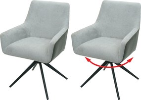 Krzesło do jadalni MCW-L91 (zestaw 2 sztuk),  jasnoszary sztuczna skóra ciemnoszary