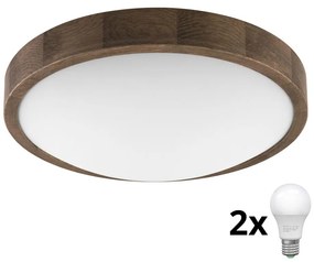 Brilagi - LED sufitowe CARVALHO SLIM 2xE27/60W/230V dąb orzech pr. 37 cm