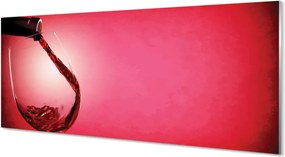 Panel szklany do Kuchni Kieliszek Wina na Czerwonym Tle