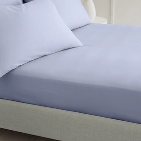 Lawendowe prześcieradło z perkalu bawełnianego z gumką 185x200 cm Cotton Percale – Bianca