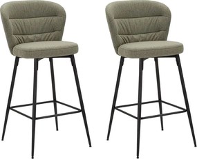 Zestaw krzeseł barowych Lausanne Green 2 szt. 52X59X108 cm