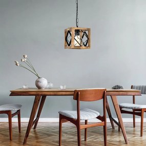 Lampa wisząca z drewna jodłowego Zikzak Rustik