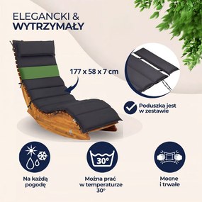 Mata na leżak saunowy BALI, 58x7x177cm, antracytowa Detex