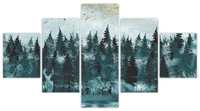 Obraz - Zwierzęta w lesie (125x70 cm)