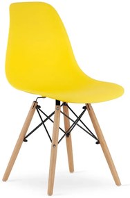 Zestaw żółtych krzeseł skandynawskich 4szt. W0-S81